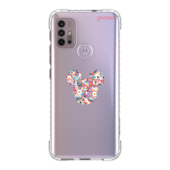 Capinha para celular  Mickey - Rosto Minimalista com Jardim