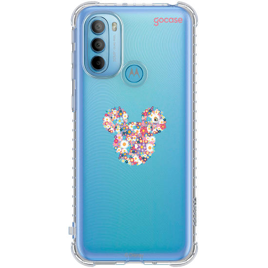 Capinha para celular  Mickey - Rosto Minimalista com Jardim