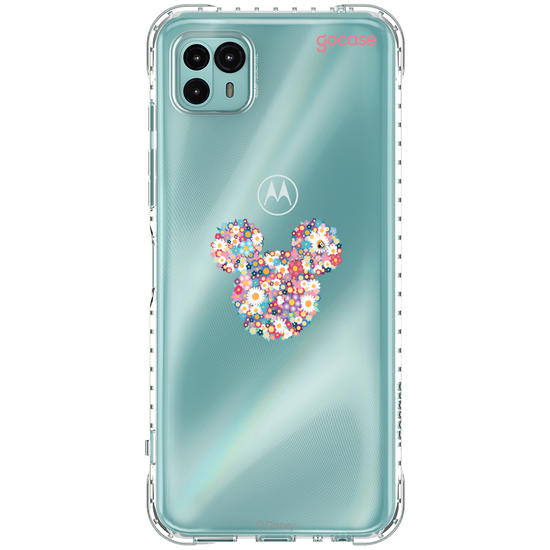Capinha para celular  Mickey - Rosto Minimalista com Jardim