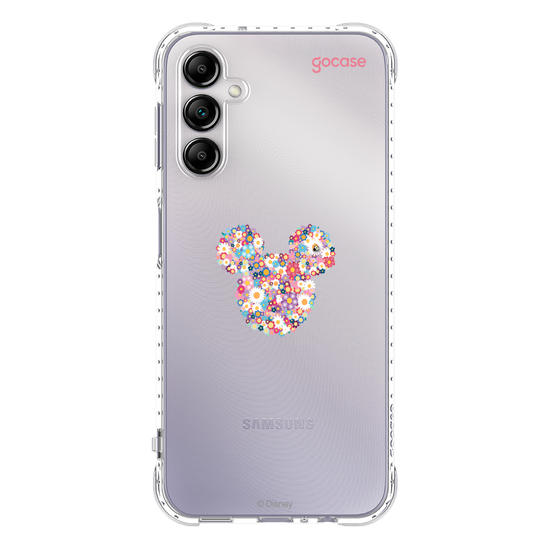 Capinha para celular  Mickey - Rosto Minimalista com Jardim