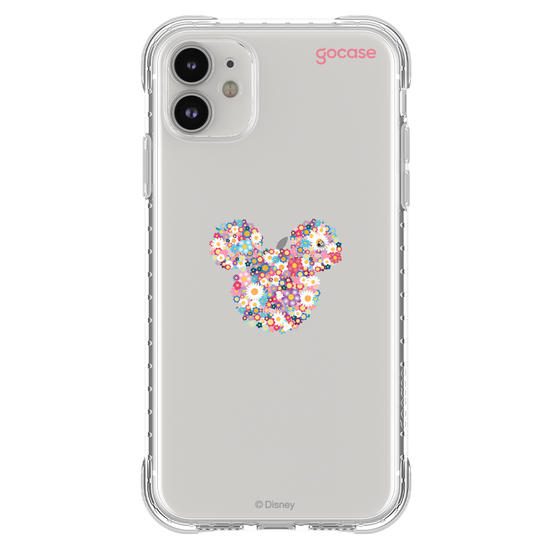 Capinha para celular  Mickey - Rosto Minimalista com Jardim