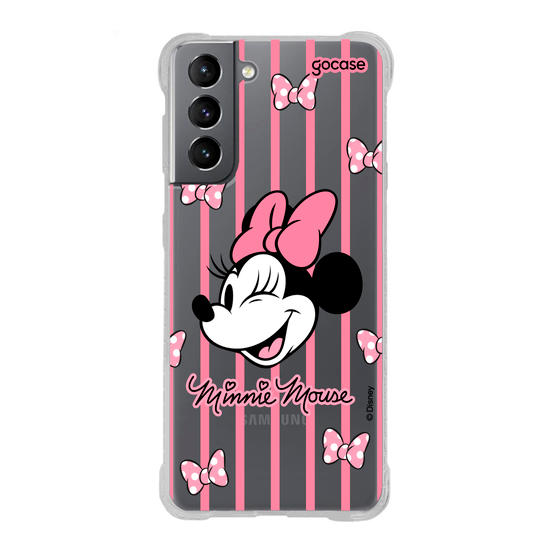 Capinha para celular  Minnie Listras Pink