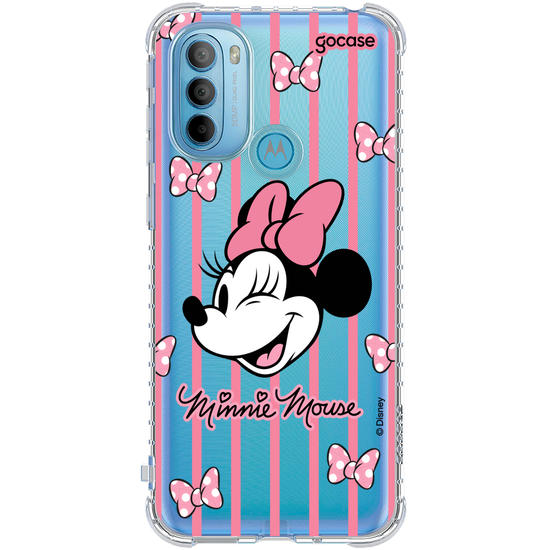 Capinha para celular  Minnie Listras Pink