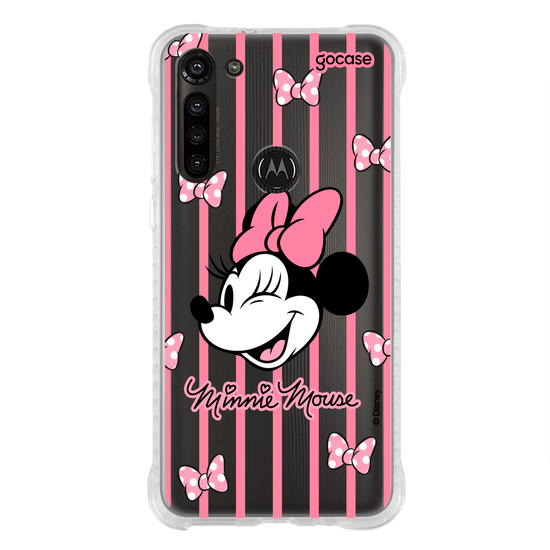 Capinha para celular  Minnie Listras Pink
