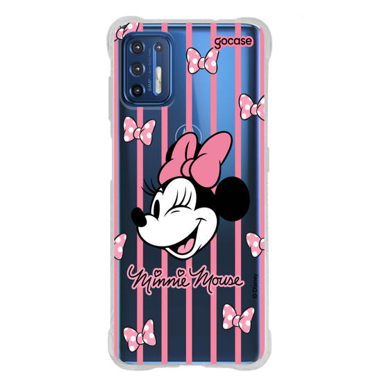 Capinha para celular  Minnie Listras Pink