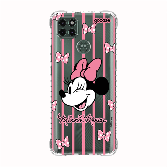 Capinha para celular  Minnie Listras Pink
