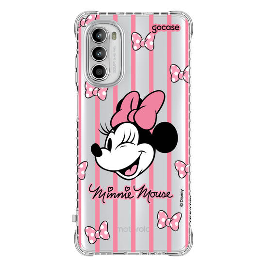 Capinha para celular  Minnie Listras Pink
