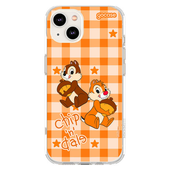 Capinha para celular  Tico e Teco Xadrez Laranja