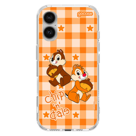 Capinha para celular  Tico e Teco Xadrez Laranja