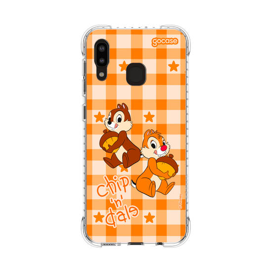 Capinha para celular  Tico e Teco Xadrez Laranja