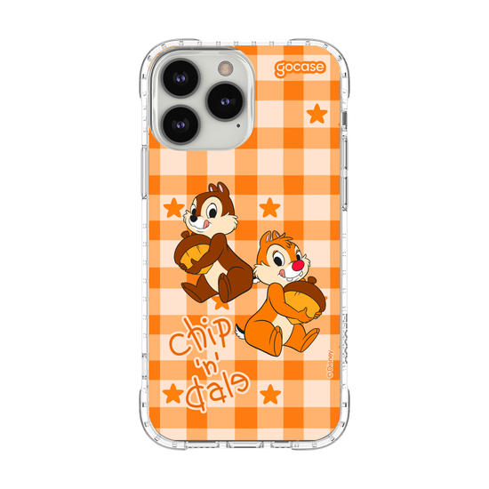 Capinha para celular  Tico e Teco Xadrez Laranja