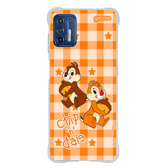 Capinha para celular  Tico e Teco Xadrez Laranja