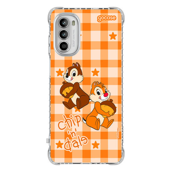 Capinha para celular  Tico e Teco Xadrez Laranja