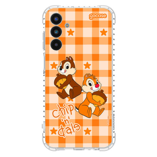 Capinha para celular  Tico e Teco Xadrez Laranja