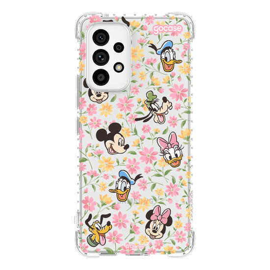 Capinha para celular Mickey & Amigos - Flores e Rostinhos Pattern