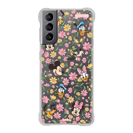 Capinha para celular Mickey & Amigos - Flores e Rostinhos Pattern