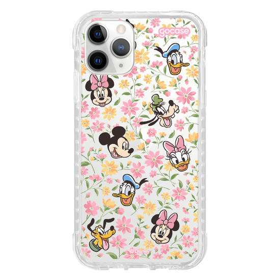 Capinha para celular Mickey & Amigos - Flores e Rostinhos Pattern