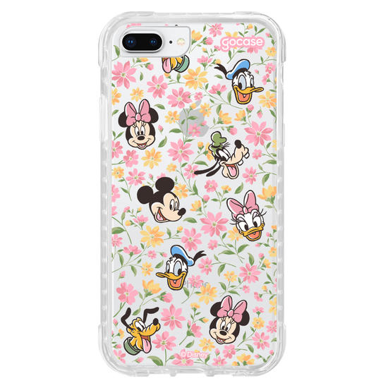 Capinha para celular Mickey & Amigos - Flores e Rostinhos Pattern