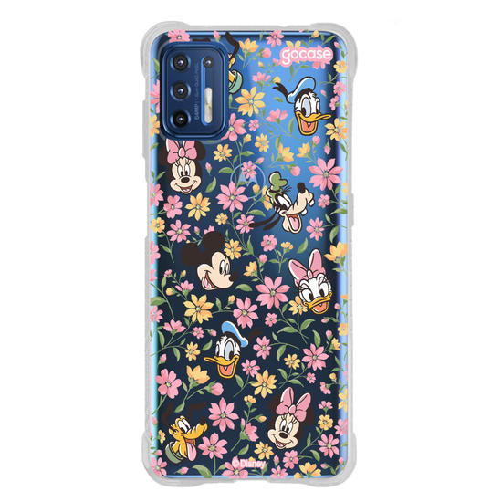 Capinha para celular Mickey & Amigos - Flores e Rostinhos Pattern