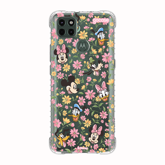 Capinha para celular Mickey & Amigos - Flores e Rostinhos Pattern