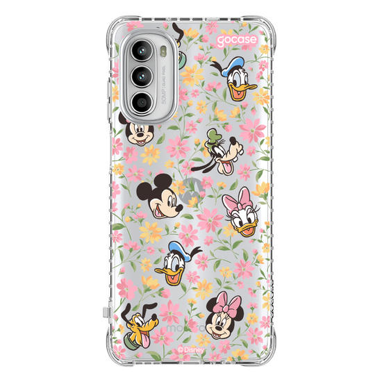 Capinha para celular Mickey & Amigos - Flores e Rostinhos Pattern