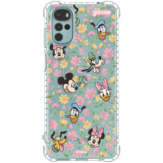 Capinha para celular Mickey & Amigos - Flores e Rostinhos Pattern