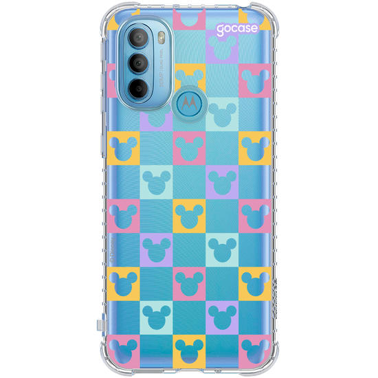 Capinha para celular  Mickey - Xadrez Com Rostinhos Personalizável