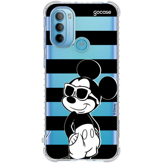 Capinha para celular  Mickey Mouse - Listras Preto e Branco