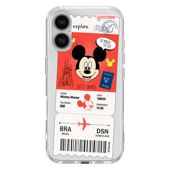 Capinha para celular  Mickey - Passagem de Avião