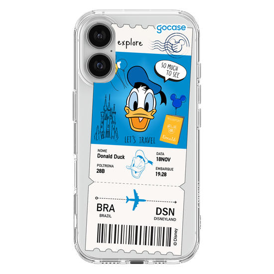 Capinha para celular  Donald - Passagem de Avião