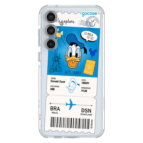 Capinha para celular  Donald - Passagem de Avião