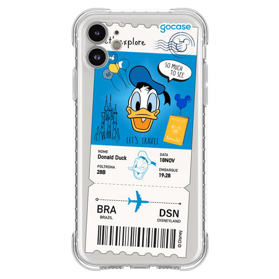 Capinha para celular  Donald - Passagem de Avião