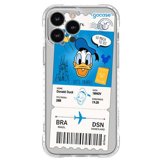 Capinha para celular  Donald - Passagem de Avião