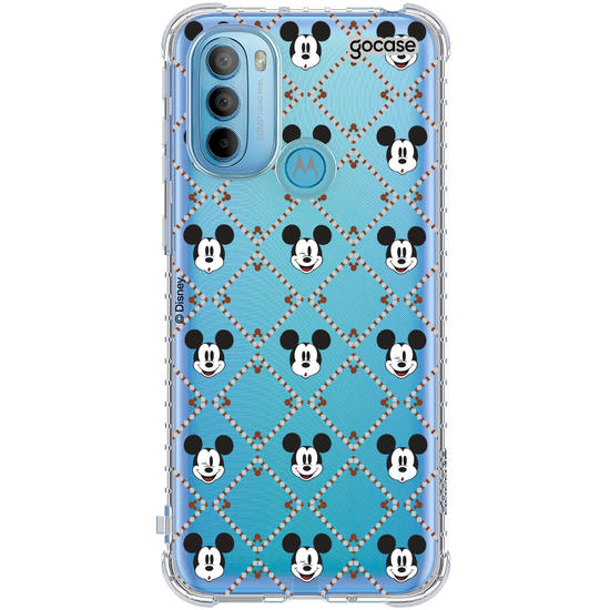 Capinha para celular  Mickey - Padrão Xadrez com Iniciais