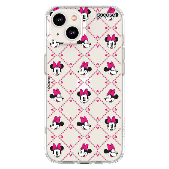 Capinha para celular  Minnie - Padrão Xadrez com Iniciais