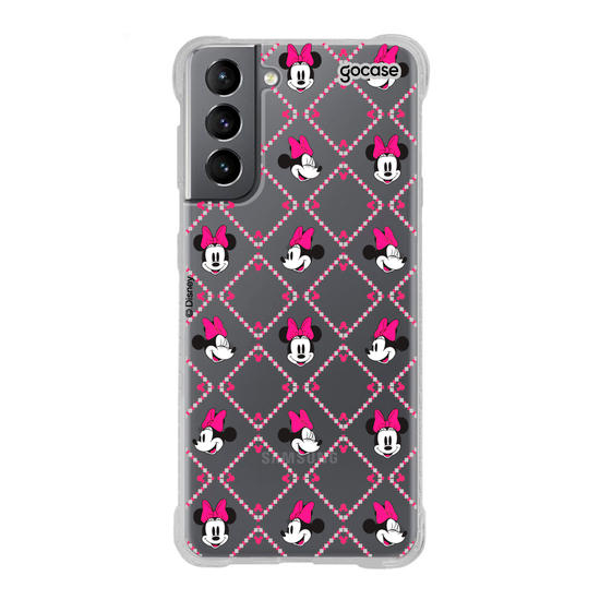 Capinha para celular  Minnie - Padrão Xadrez com Iniciais