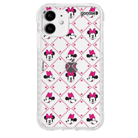 Capinha para celular  Minnie - Padrão Xadrez com Iniciais