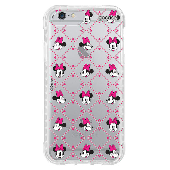 Capinha para celular  Minnie - Padrão Xadrez com Iniciais