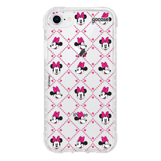 Capinha para celular  Minnie - Padrão Xadrez com Iniciais