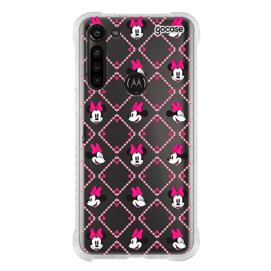 Capinha para celular  Minnie - Padrão Xadrez com Iniciais