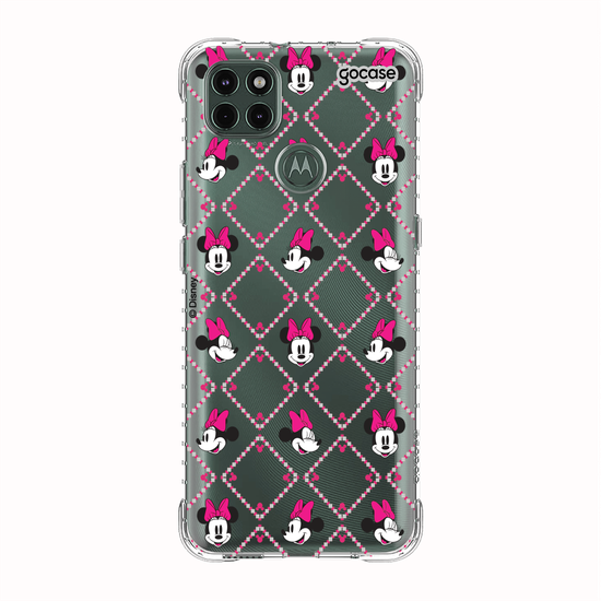 Capinha para celular  Minnie - Padrão Xadrez com Iniciais