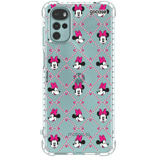 Capinha para celular  Minnie - Padrão Xadrez com Iniciais