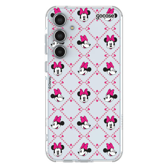 Capinha para celular  Minnie - Padrão Xadrez com Iniciais