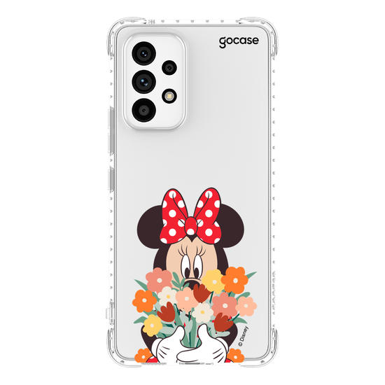 Capinha para celular Mickey & Amigos - Minnie - Buquê de Flores