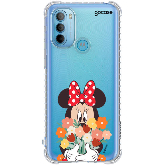 Capinha para celular Mickey & Amigos - Minnie - Buquê de Flores