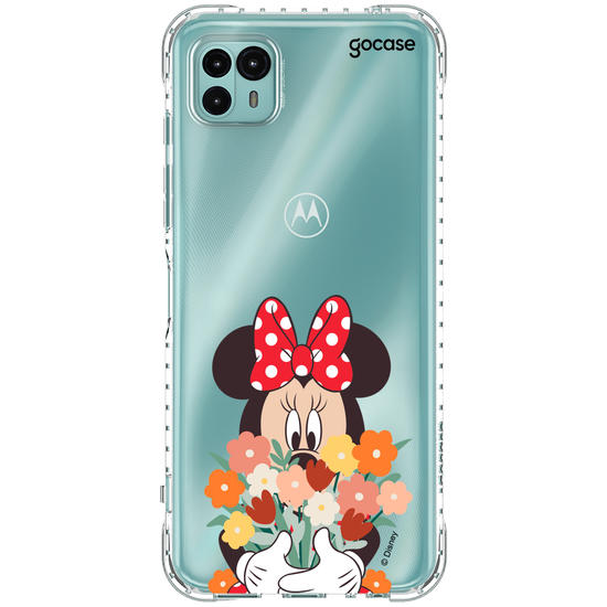 Capinha para celular Mickey & Amigos - Minnie - Buquê de Flores