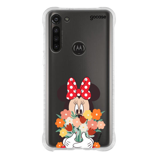 Capinha para celular Mickey & Amigos - Minnie - Buquê de Flores