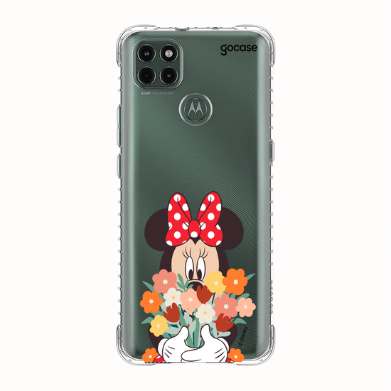 Capinha para celular Mickey & Amigos - Minnie - Buquê de Flores