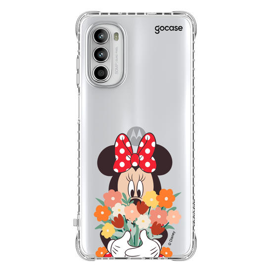 Capinha para celular Mickey & Amigos - Minnie - Buquê de Flores