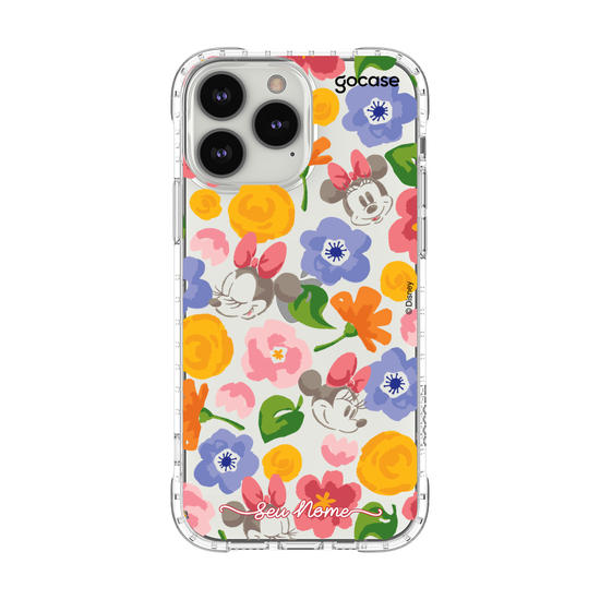 Capinha para celular Mickey & Amigos - Minnie Flores em Aquarela